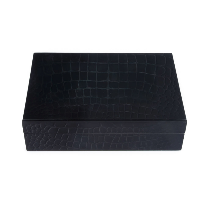Croc Laser Engraved Card Set Black