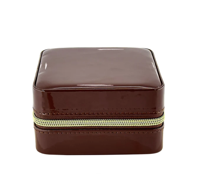 Pearl Travel Jewelry Case Brown