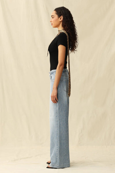 Lucia Wide Leg Jean Lt Blue