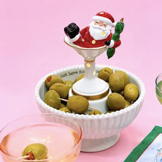 Santa Martini Light-Up Sitter