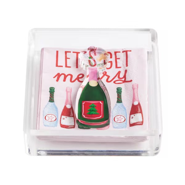 Champagne Holiday Bar Napkin Holder Weight Set
