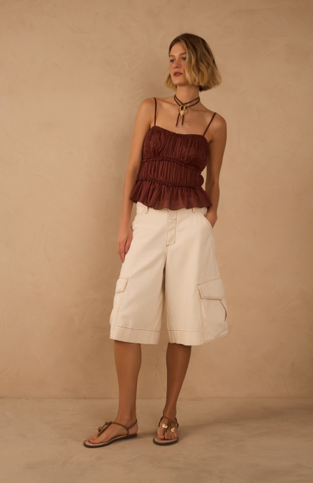 Leticia Bermuda Off White Twill