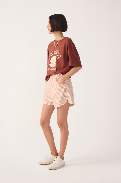 Aurelia Short Stripe Brown
