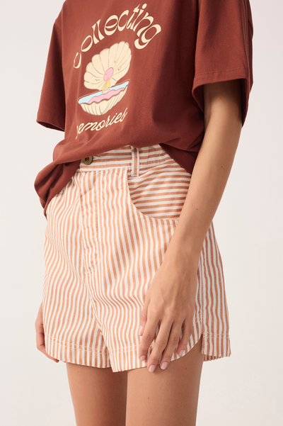 Aurelia Short Stripe Brown