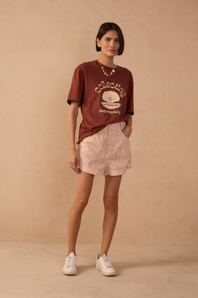 Aurelia Short Stripe Brown