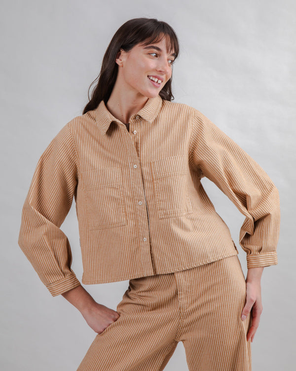 Yina Shirt Stripe Camel