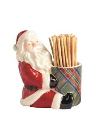 Tartan Toothpick Holder Santa