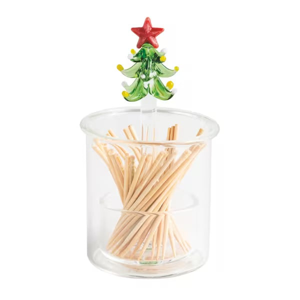 Christmas Tree Glass Toothpick Holder