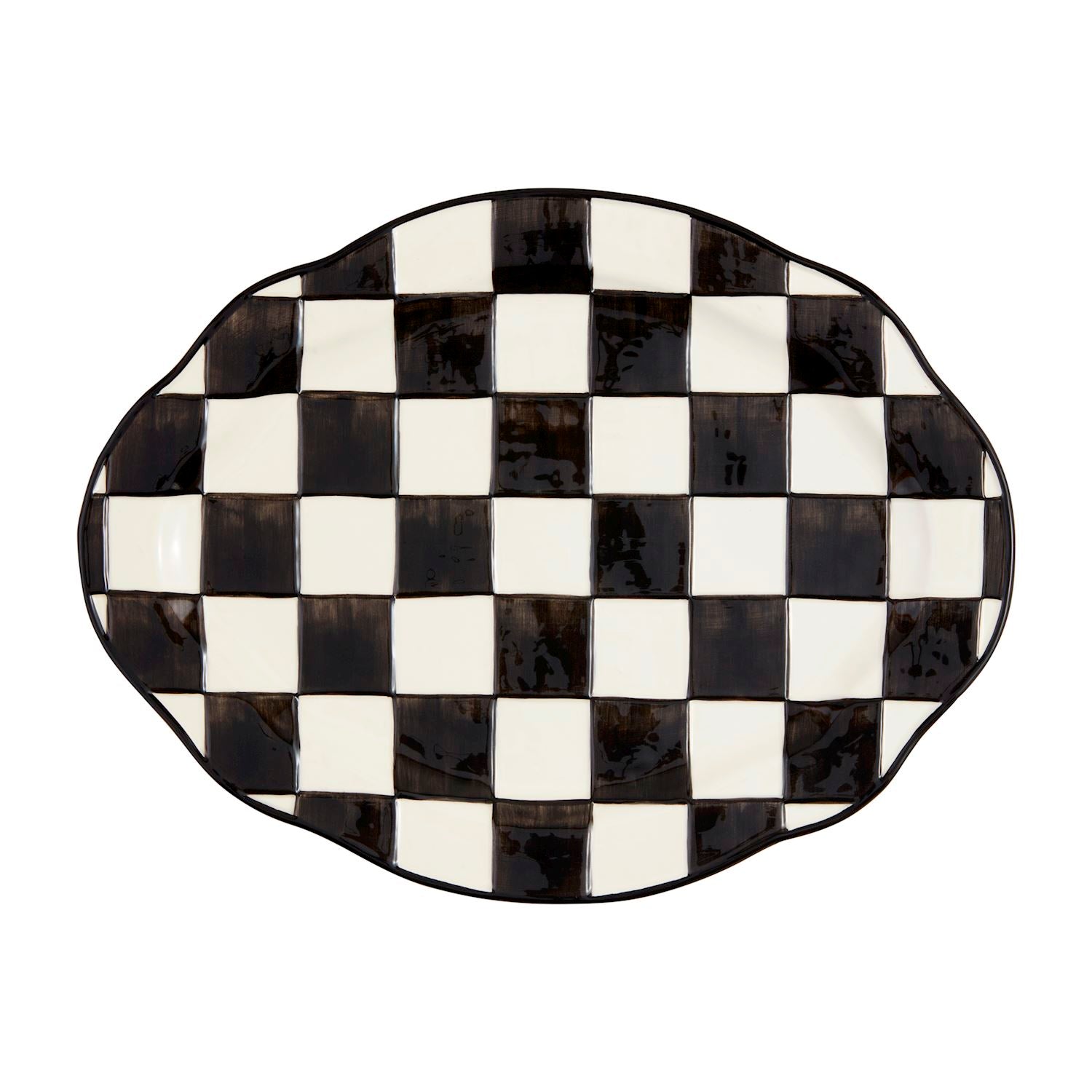 Black White Check Platter