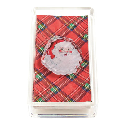 Santa Tartan Guest Towel Caddy Set