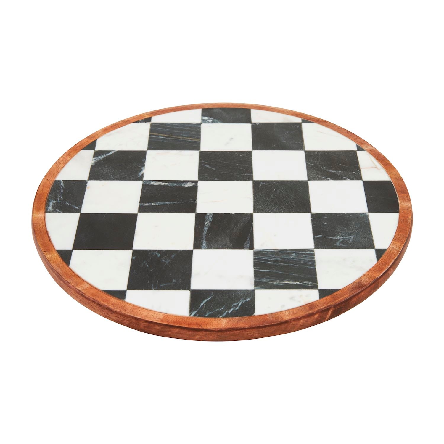 Black White Check Lazy Susan