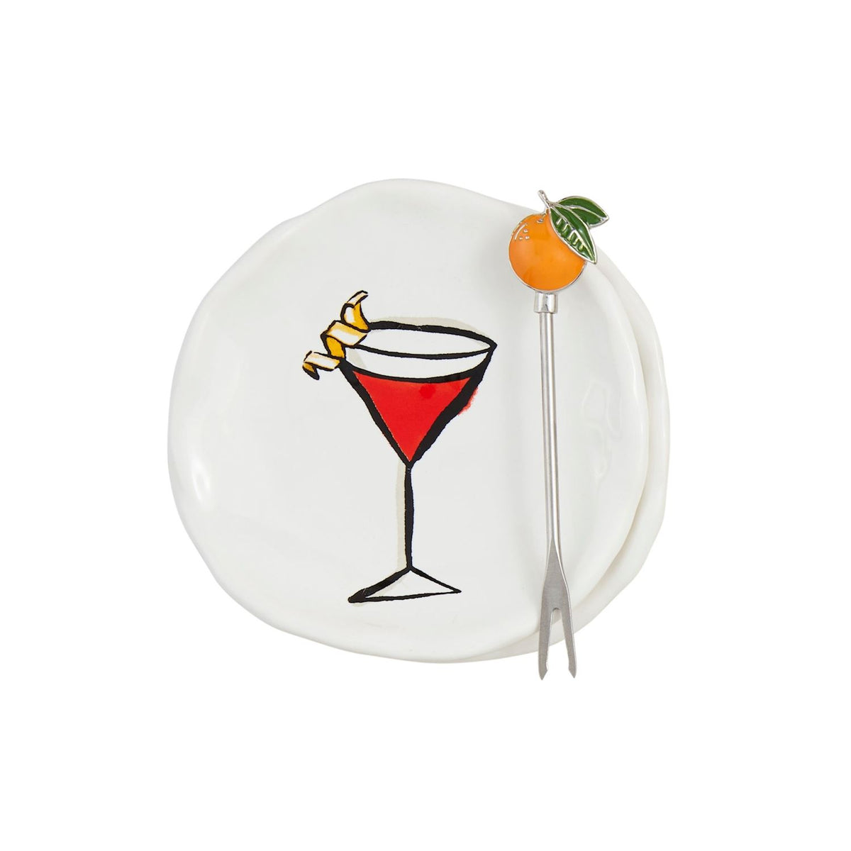 Martini Tapas Plate Fork Set