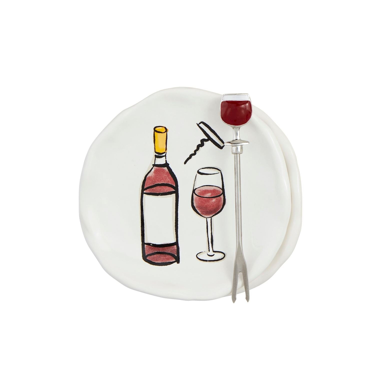 Wine Tapas Plate Fork Set