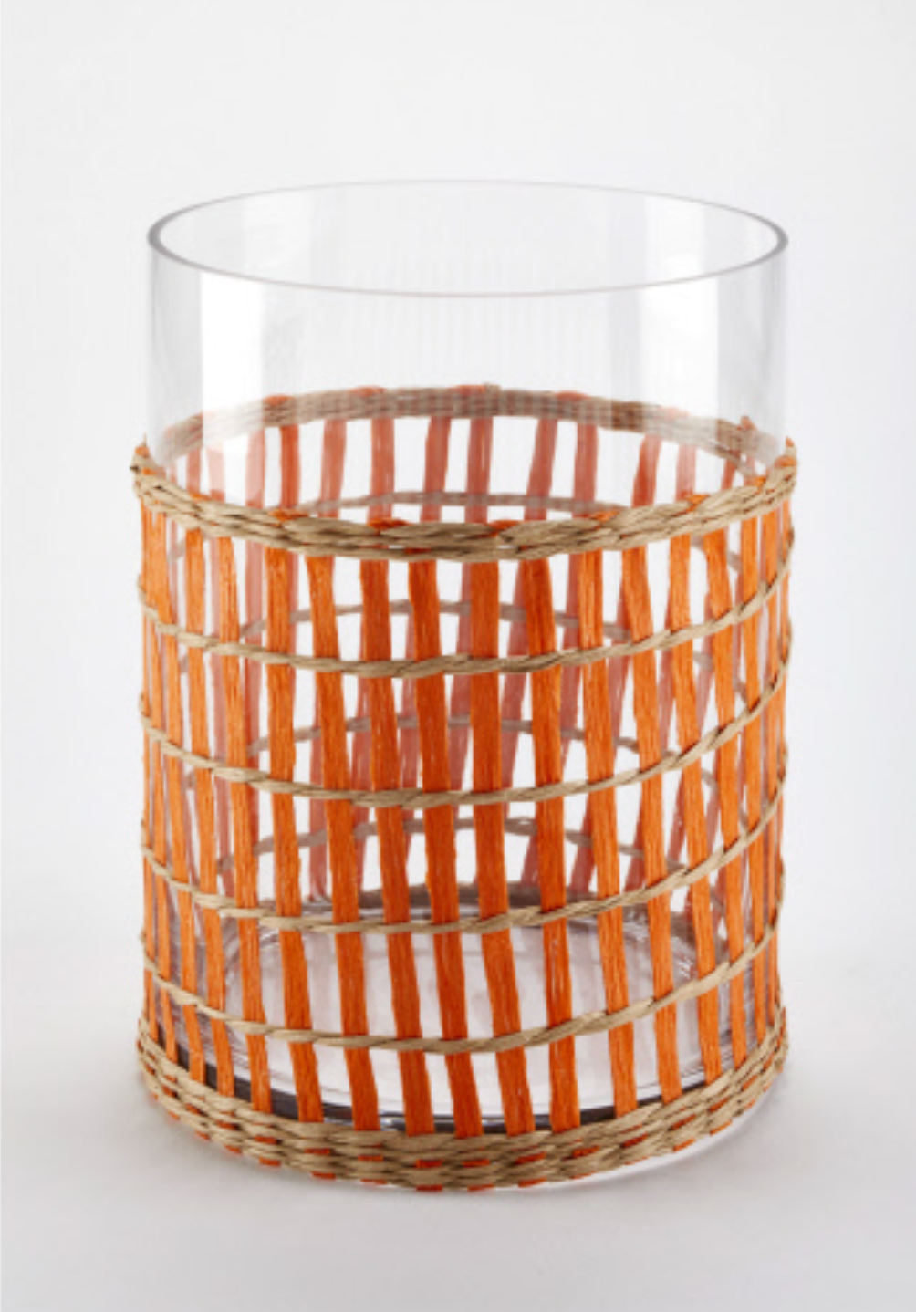 Wicker Wrap Orange Lantern M