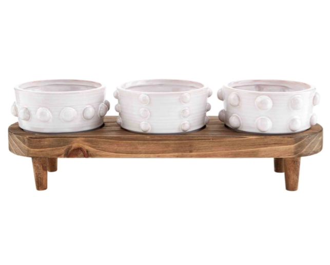 Bead Dip Bowl and Stand Set