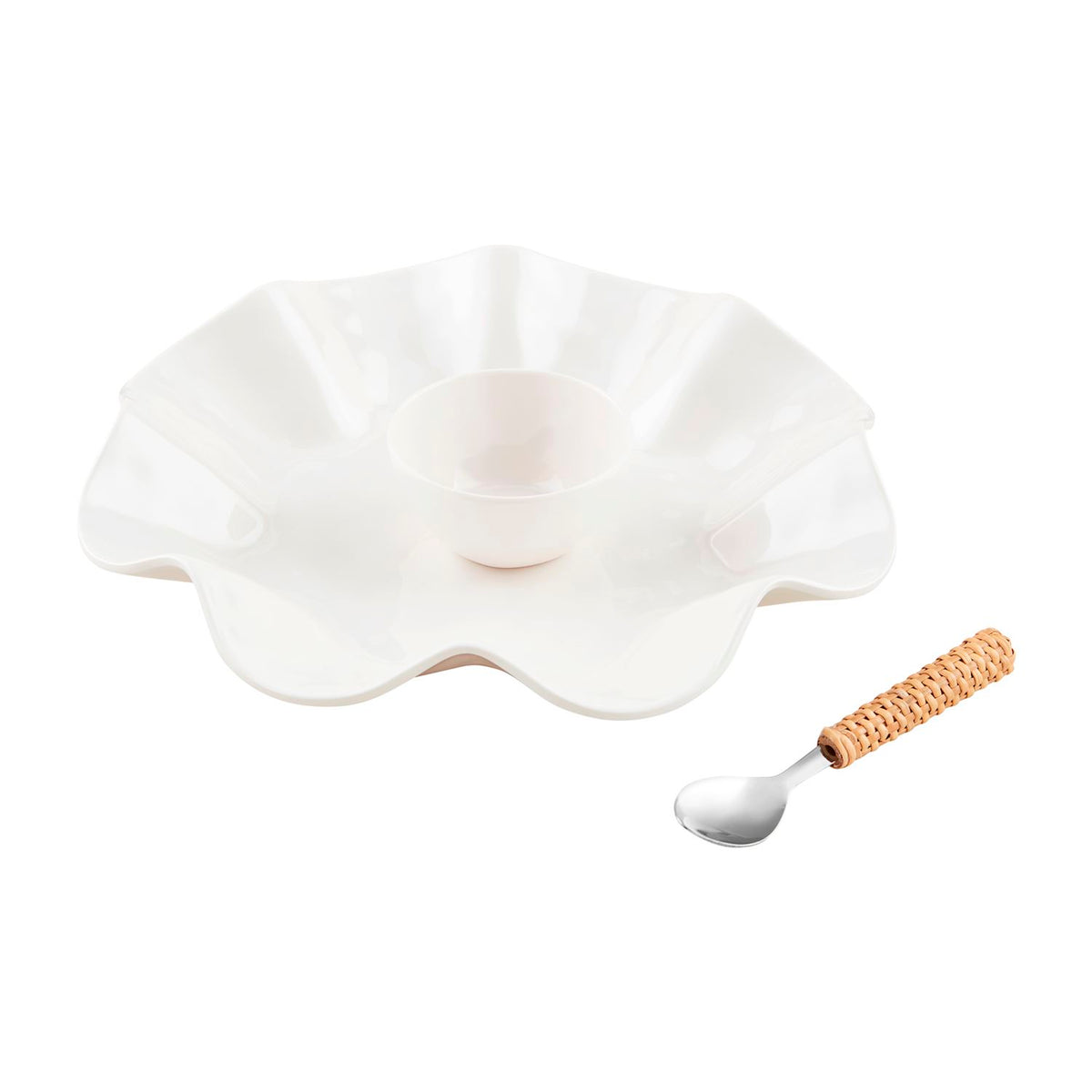 Ruffle Melamine Chip Dip Set