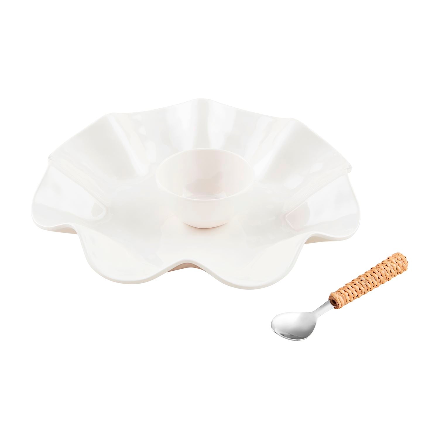 Ruffle Melamine Chip Dip Set