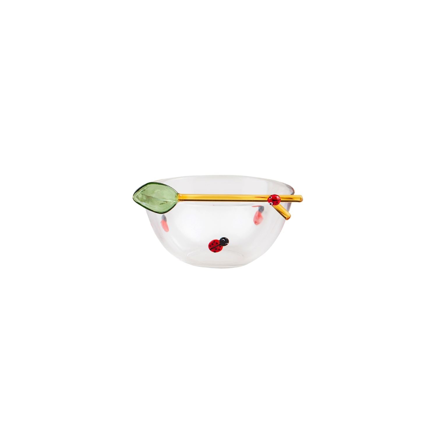 Lady Bug Glass Inlay Tidbit