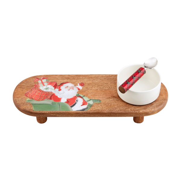 Santa Enamel Tray Dip Set