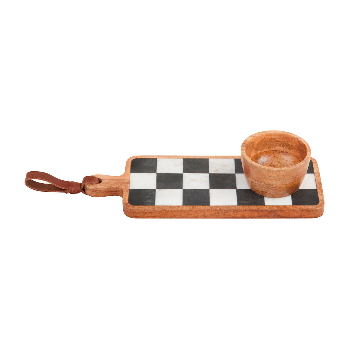Black White Check Tray Dip Set