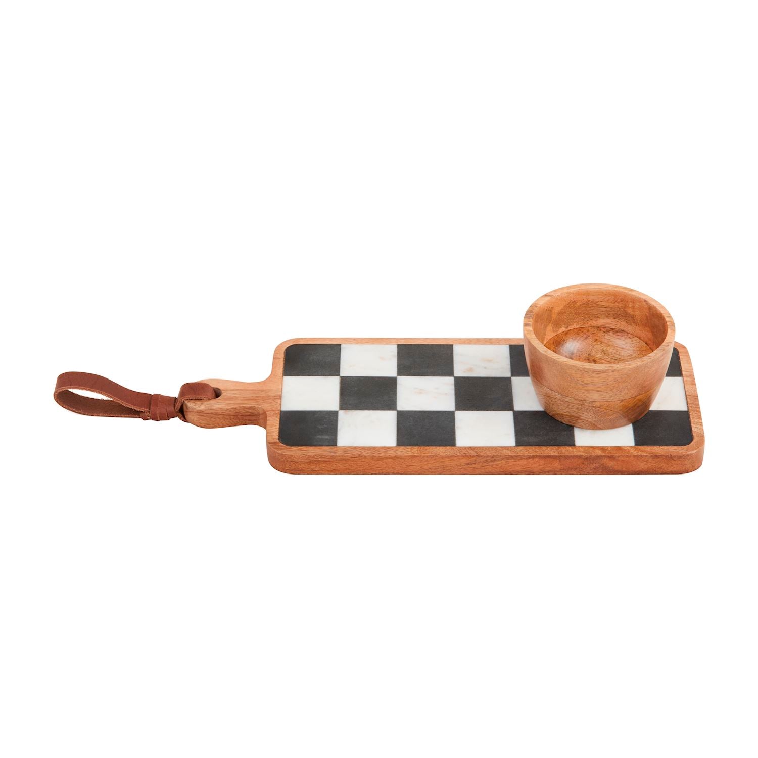 Black White Check Tray Dip Set