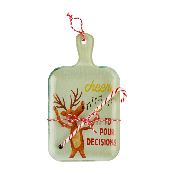 Reindeer Glass Bar Board Set