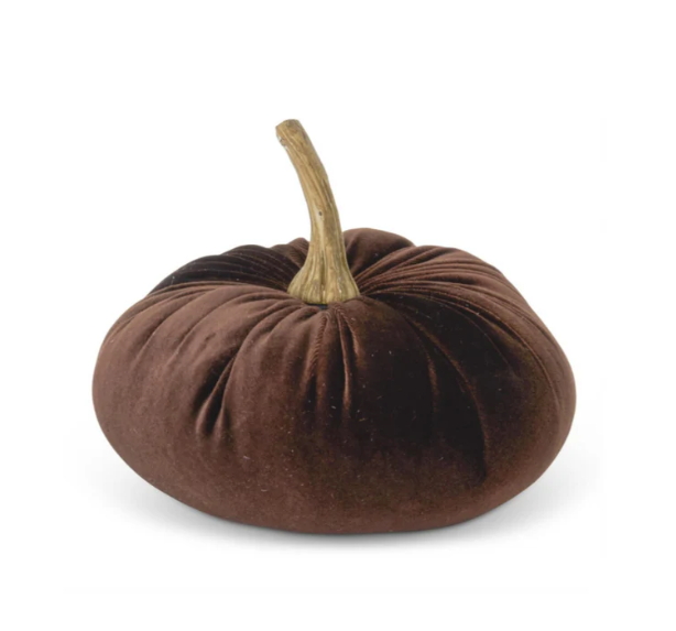 Small Burgundy Velvet Stuffed Pumpkin