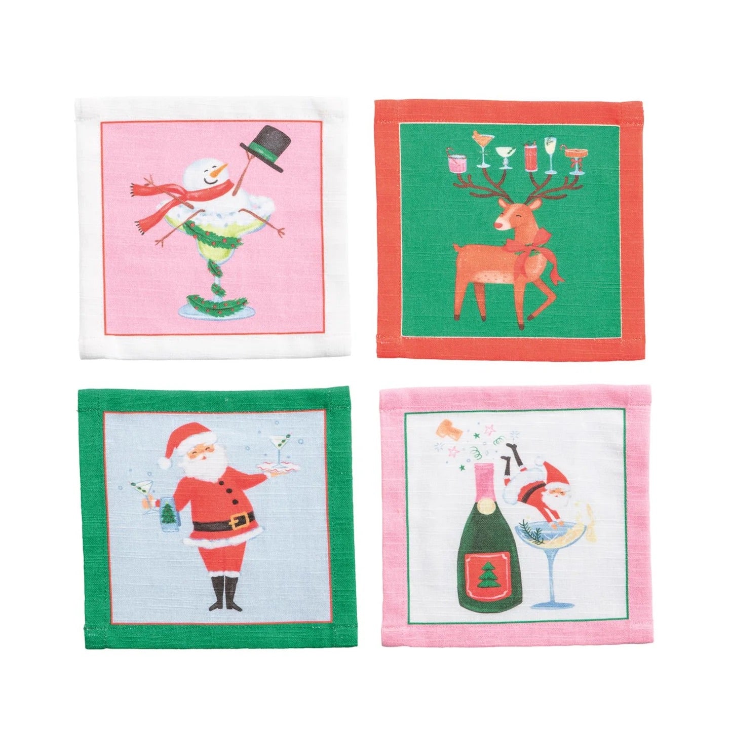 Champagne Holiday Cocktail Napkin Set