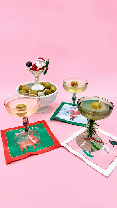 Champagne Holiday Cocktail Napkin Set
