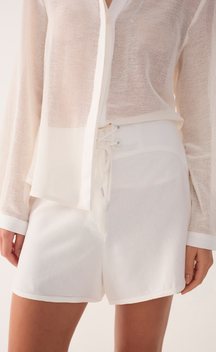 Linen Shorts with Canvas