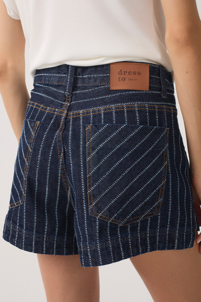 Lucia Short Denim Stripe