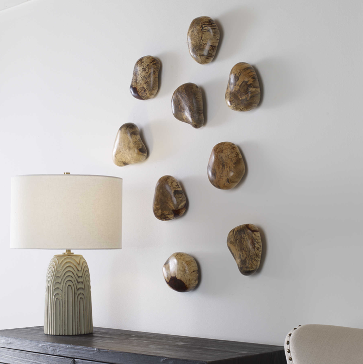 Pebbles Wood Wall Decor Blonde