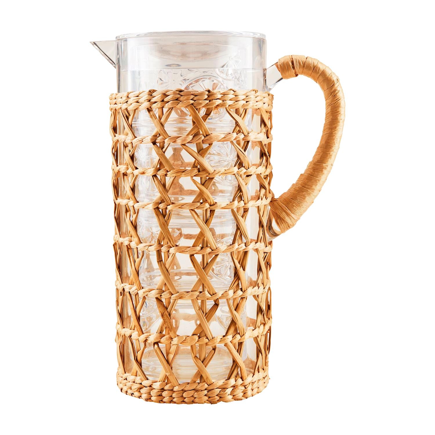 Acrylic Woven Pitcher Glass Set