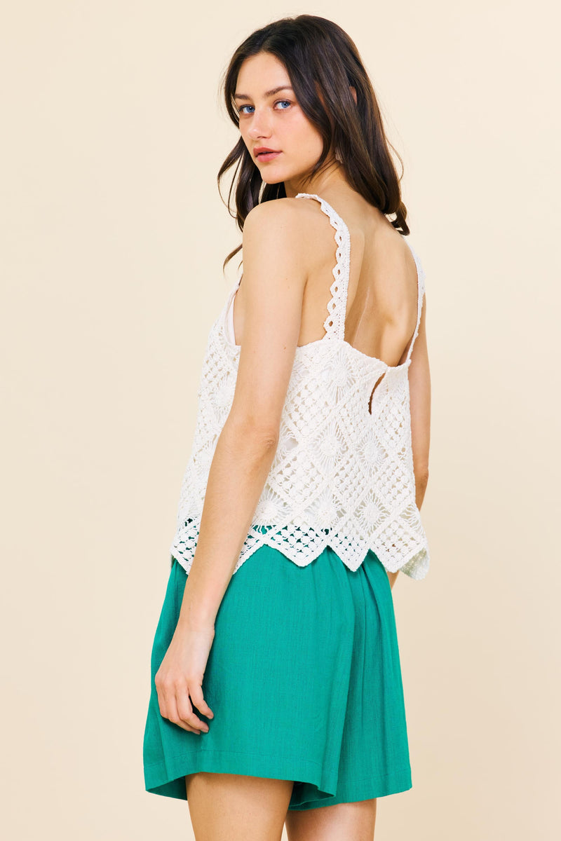 Diamond Crochet Top Natural