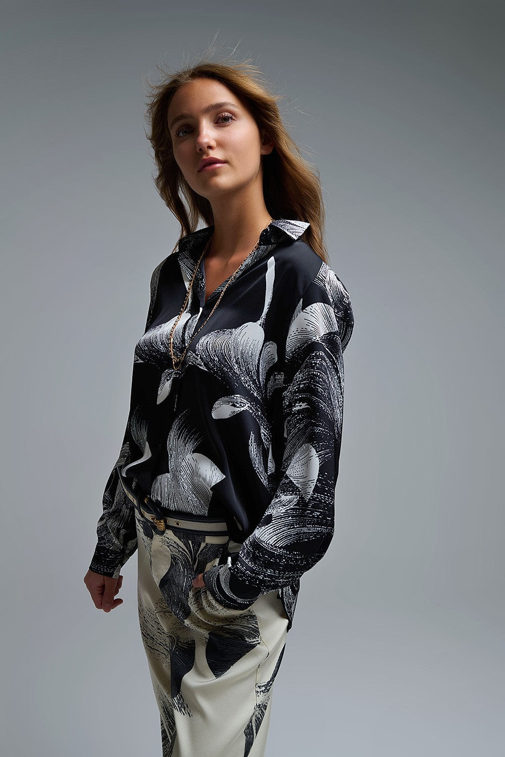 Claudia Blouse Printed Black