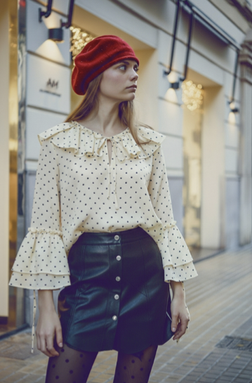 Taira Blouse Polka Dot Cream