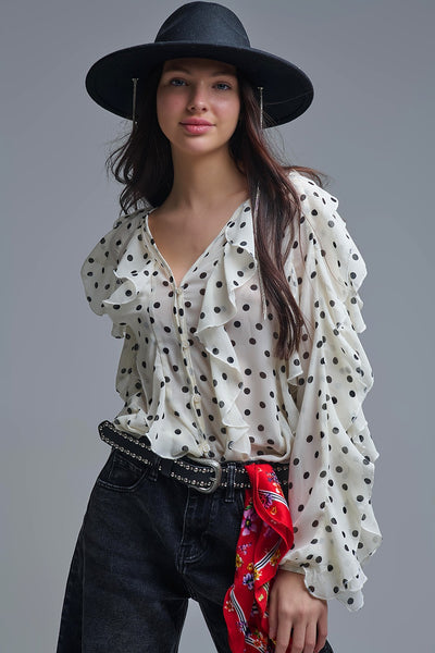 Vele Blouse Polka Dot Cream