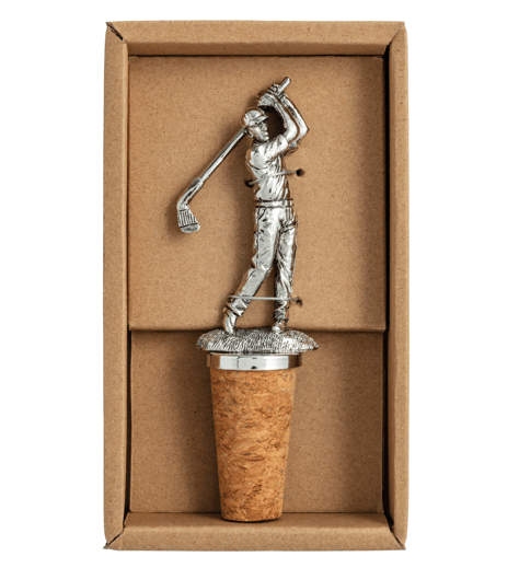 Golfer Metal Bottle Stopper