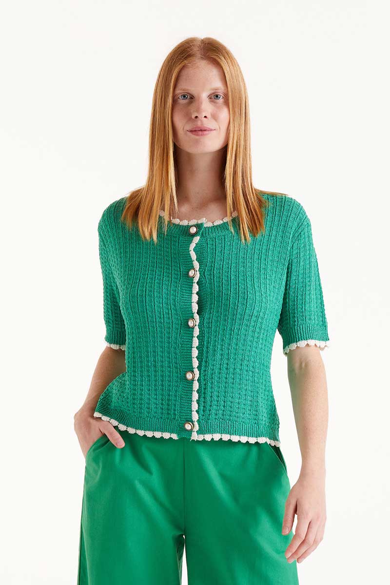 Henrui Cardigan Green