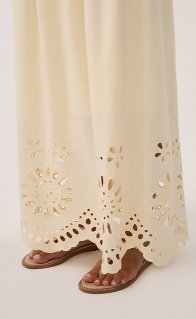 Embroidered Cotton Midi Skirt