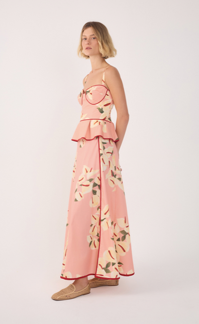 Cropped Poplin Antúrio Print Skirt