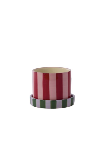 Joyelle Pot with Saucer 5.75x 4.5in