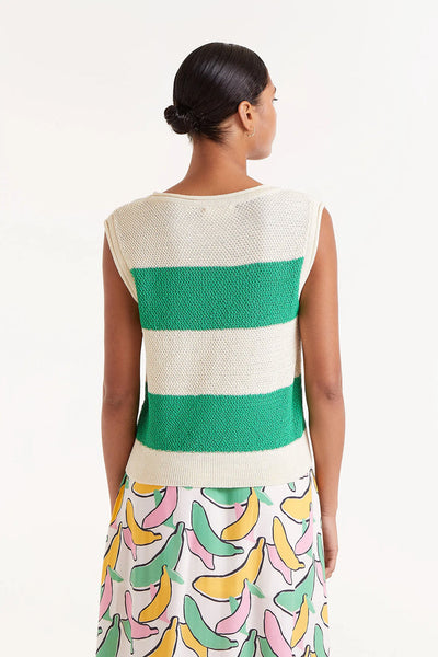 Carina Top Striped Green Cream
