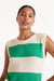 Carina Top Striped Green Cream