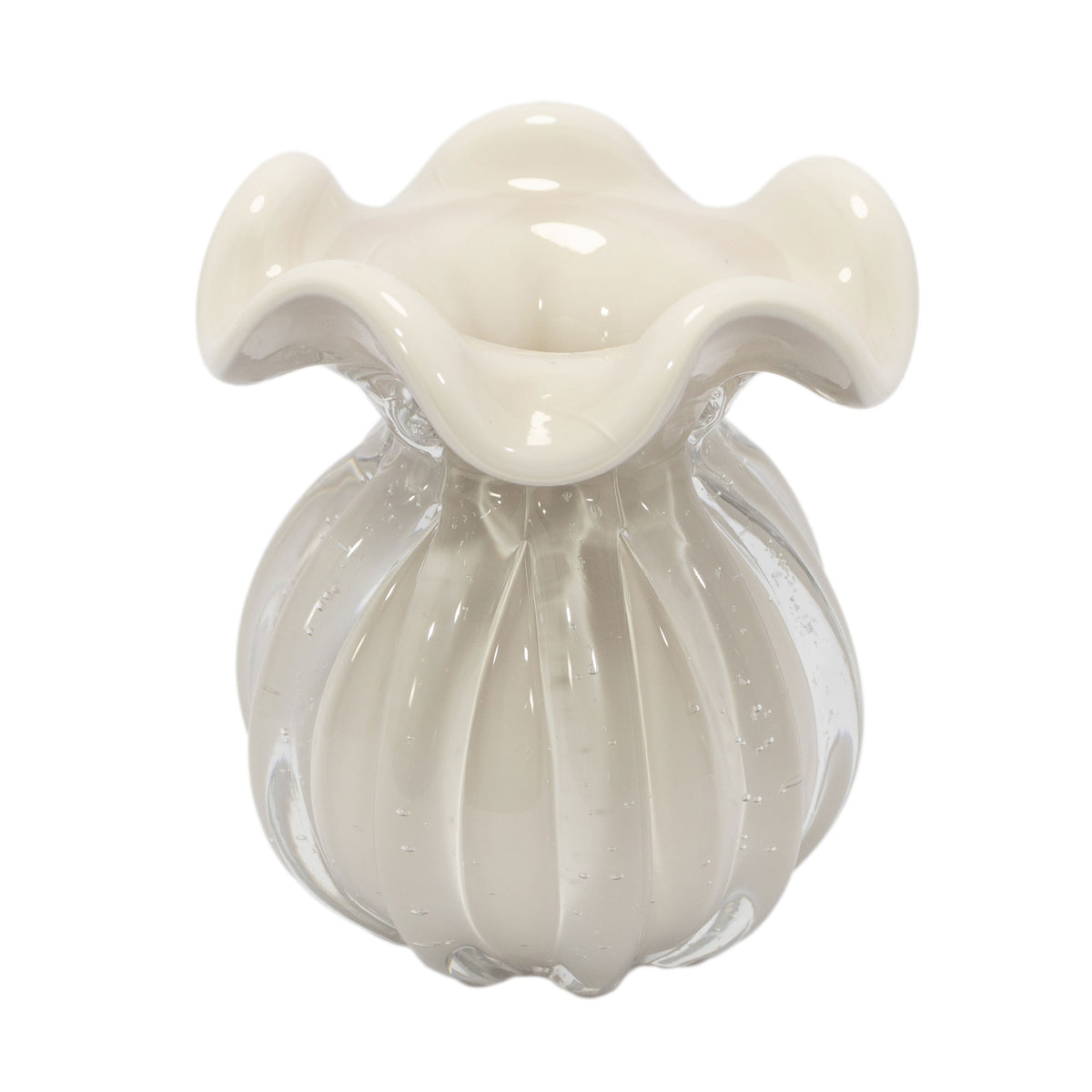 Nisha Glass Vase Beige