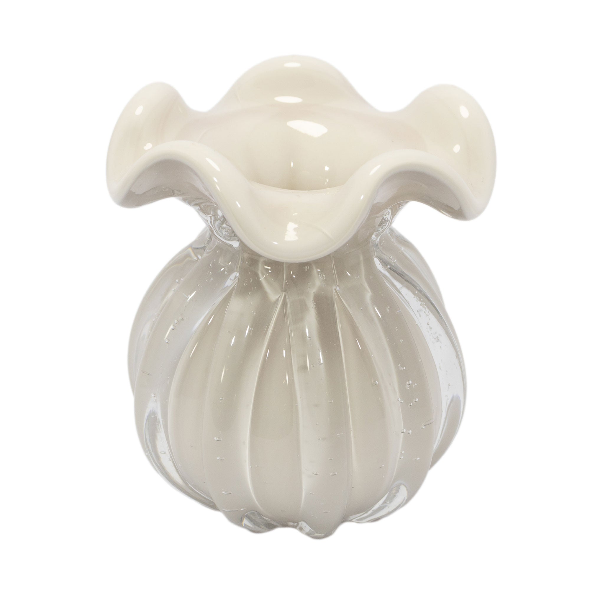 Nisha Glass Vase Beige