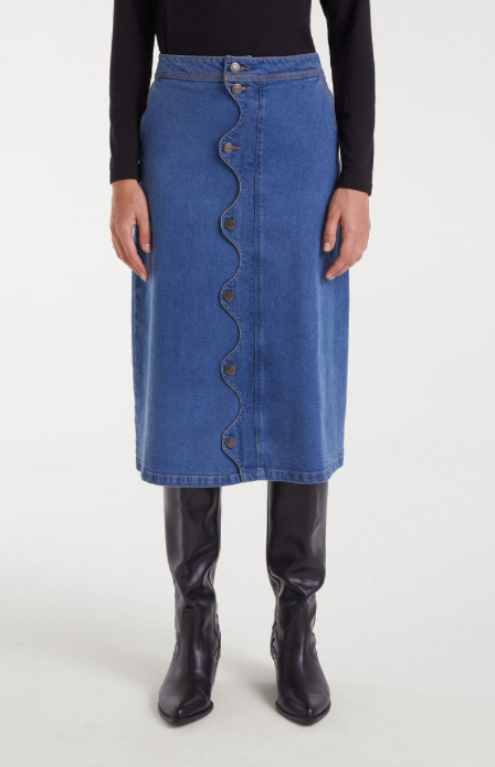 Karol Midi Skirt Denim