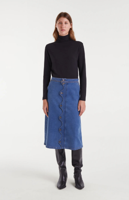 Karol Midi Skirt Denim