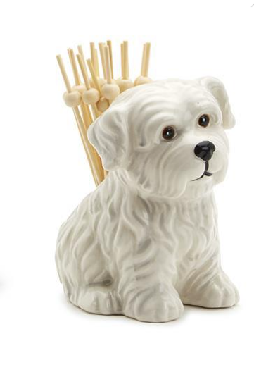 Pick Me Dog White Pick Holder with 20 Picks