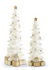 White Glittered Resin Trees w Gold S